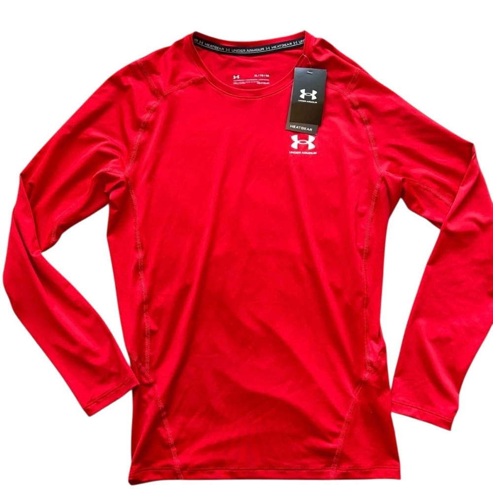 Under Armour Red HeatGear Long Sleeve Performance Shirt 2XL